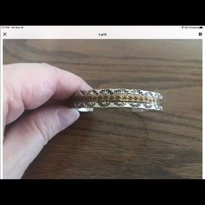 Southwest Sterling Silver/Gold Fill Stamped Cuff Bracelet